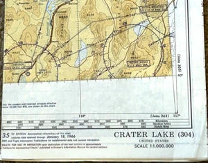 AVIATION - Vintage Crater Lake, OR World Aeronautical WAC Chart 1966 - Picture 1 of 6