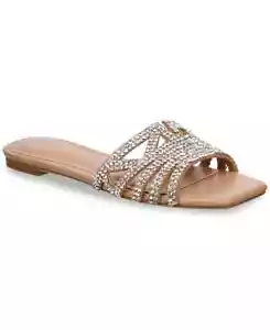 I.N.C. International Concepts Women's Tianah Flat Slide Sandals Beige Bling 7.5M - Picture 1 of 2