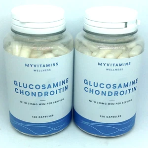 MYVITAMINS GLUCOSAMINE CHONDROITIN 2X 120 CAPSULES   09/2026    myprotein -50% - Imagen 1 de 2