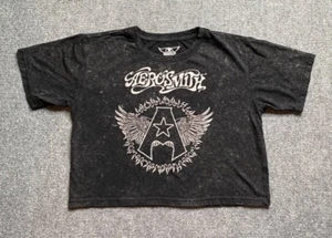T-Shirt zugeschnitten Aerosmith Medium 2023 grau Baumwolle Lumpenpuppe - Bild 1 von 6