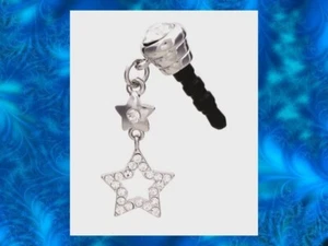 STAR DANGLE Earphone Jack Dust Plug Cover Stopper Cell phone Iphone Android - Picture 1 of 2
