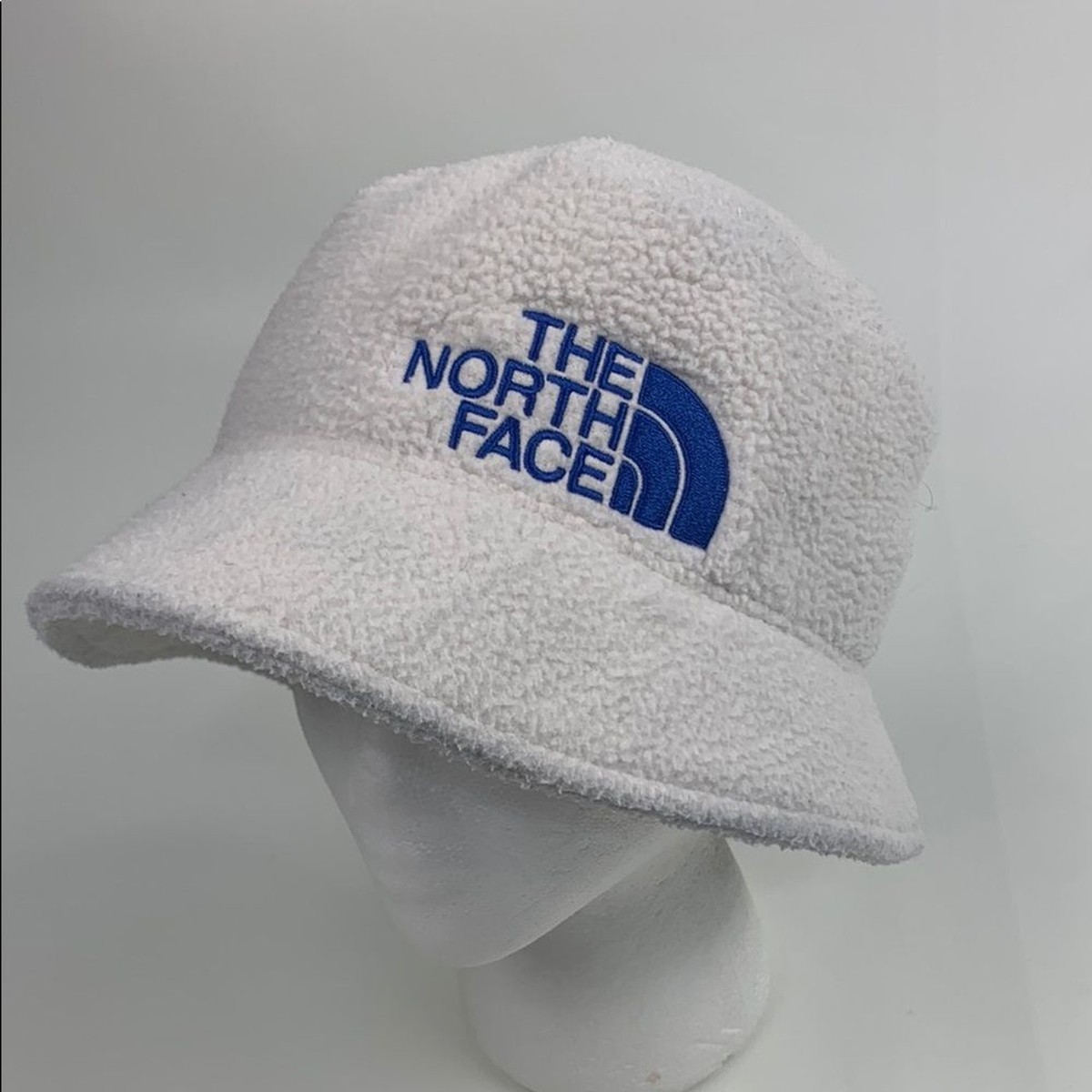 The North Face White Blue Bucket Hat Fleece Accessory One 