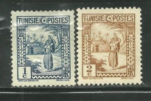 TUNISIA 122-23 MINT LIGHT HINGE ARAB WOMAN CARRYING WATER - Picture 1 of 2
