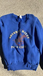 Vintage Beverly Hills Polo-Club Sweatshirt Sport Crew Retro Blue 80s Mall Crew - Picture 1 of 7