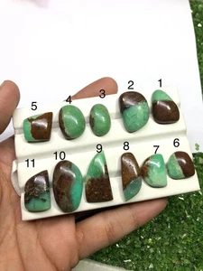 Natural Chrysoprase Gemstone, Bio Chrysoprase Cabochons, Flat Back Chrysoprase. - Picture 1 of 5