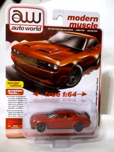 Auto World 2021 Dodge Challenger SRT Super Stock Sinamon Stick 1:64 Rubber Tires - Picture 1 of 4