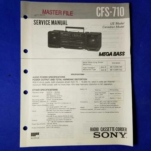 SONY CFS-710 Service Manual Original Paper OEM Repair Guide - USA - Foto 1 di 10