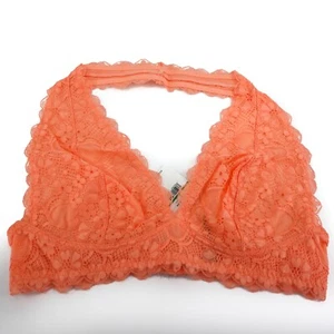 Free People Galloon Lace Halter Bralette LT Orange Womens Size L Large NWT - Picture 1 of 11