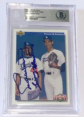Pedro Martinez & Jesus signed 1992 Upper Deck Card Dodgers baseball beckett coa - Image 1 of 4