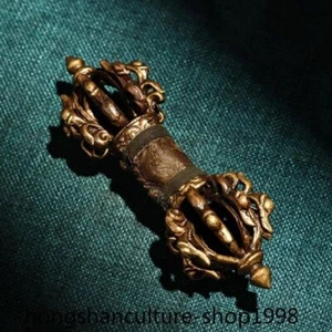 6'' Tibet bronze silk Exorcism Vajra Dorje Jambhala Phurpa Dagger equipment - Picture 1 of 9