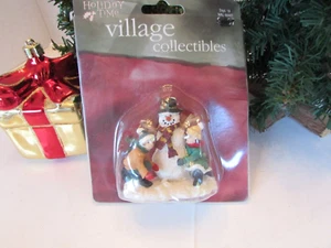 Holiday Time Walmart Village Figurine Building a Snowman L135 - Picture 1 of 1