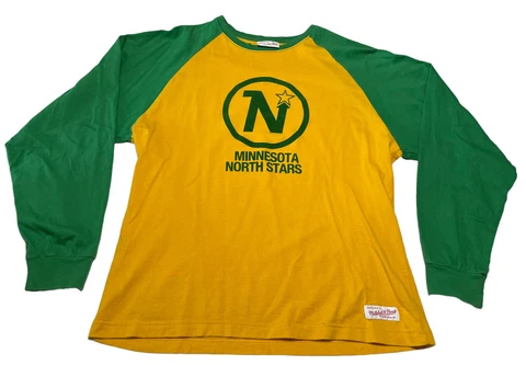 NHL Minnesota North Stars Mitchell & Ness Long Sleeve Shirt T-shirt Men’s Medium Cover