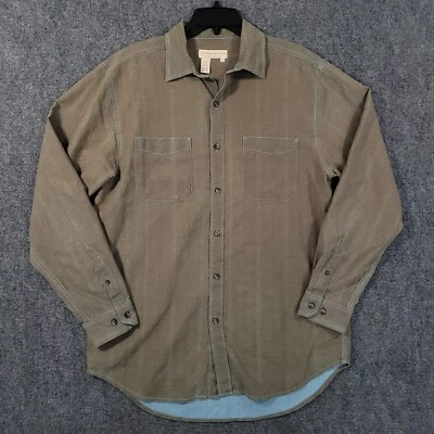 The Territory Ahead Shirt Mens Medium Silk Blend Green Textured Button Up - Image 1 of 4