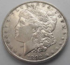 Dólar de plata Morgan 1892 P, baja acuñación (92PEW1) - Imagen 1 de 4