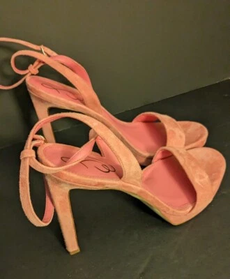Sandália de camurça rosa com alça no tornozelo SAM EDELMAN rosa carmim tamanho 9,5 - Imagem 1 de 4