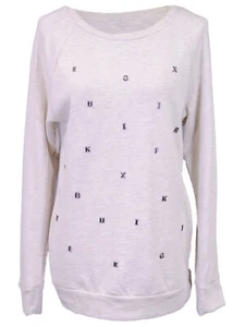 Ali-market Raglan Sleeve Studded Alphabet Letter Pullover Tunic Women Sweater - Picture 1 of 4