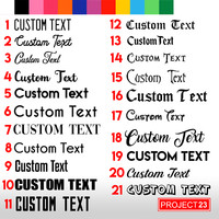 2 x CUSTOM TEXT Personalised Name Lettering Funny Car//Window/Shop Decal Sticker