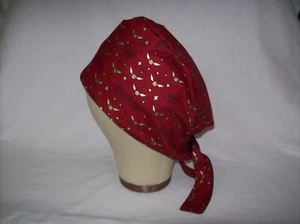 Men/Women Surgical Scrub Cap Lined HP Burgundy and Gold Wings - Picture 1 of 3