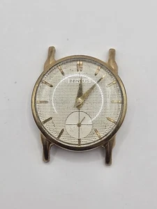 De colección BENRUS Fino "Sir Preston" Cruz (Cuadrante) Esfera Waffle 10K Piezas RGP - Imagen 1 de 9