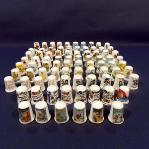 Thimble Collection of 84, Children Collection Including Rupert Bear, My Weekly - Picture 1 of 11