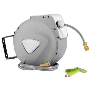 30M Retractable Hose Reel Garden Water Brass Auto Rewind Spray Gun - Picture 1 of 9