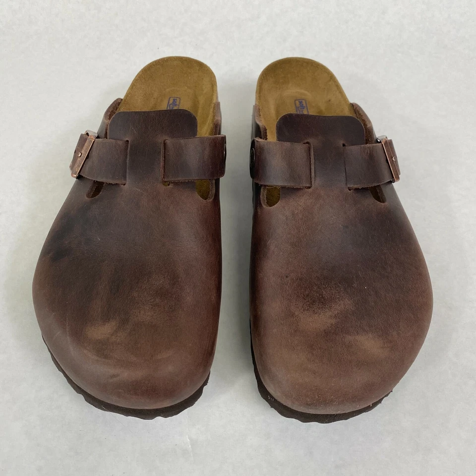 Birkenstock Boston Habana Brown Oiled Leather Clogs 860131 Unisex 38 W 7 M 5
