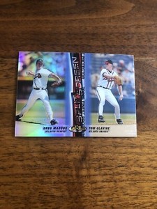 1999 Topps Finest Greg Maddux Tom Glavine Left Side Split Screen Refractor #SS11