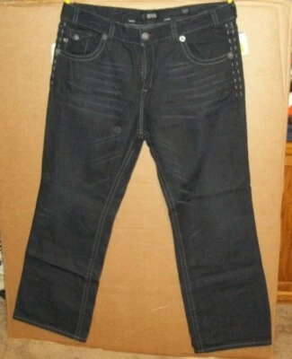 NUEVO MEK JEANS TALLA 42 x 34 Nuevo con etiquetas Denim Geneva Boot Cut Negro Botón Mosca Foto 1 de 3