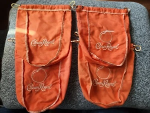 3 Peach & 1 Plain Crown Royal Bags ~ Lot of 4 ~ 750ml - Picture 1 of 5