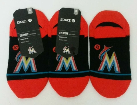 3-Pack Stance Miami Marlins Invisible Socks Medium Cover