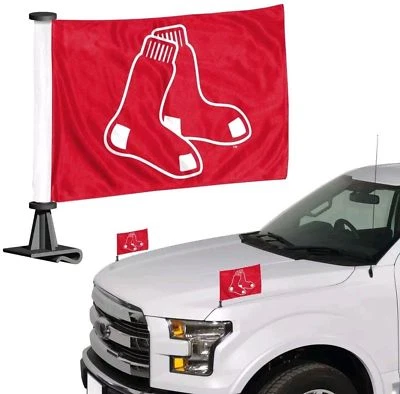 Boston Red Sox MLB Ambassador Car Flag Hood / Trunk 2 Piece Set-New - Image 1 of 4