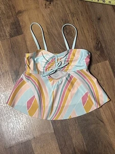 Girl' Tankini Swim Top Youth Size S (6-6X) Wonder Nation Clinched Rainbow Colors - Picture 1 of 5