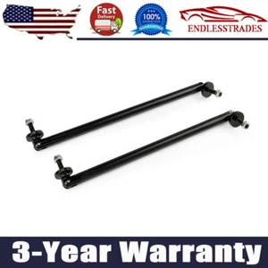 2X Black Spoiler Strut Rod Tie Support Bar Front Adjustable Bumper Lip Splitter - Picture 1 of 16