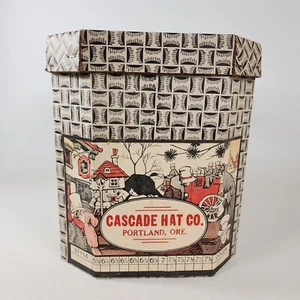 Sombrero Cascade Hat Co Portland O caja de sombreros de colección solo sombrerería - Imagen 1 de 8
