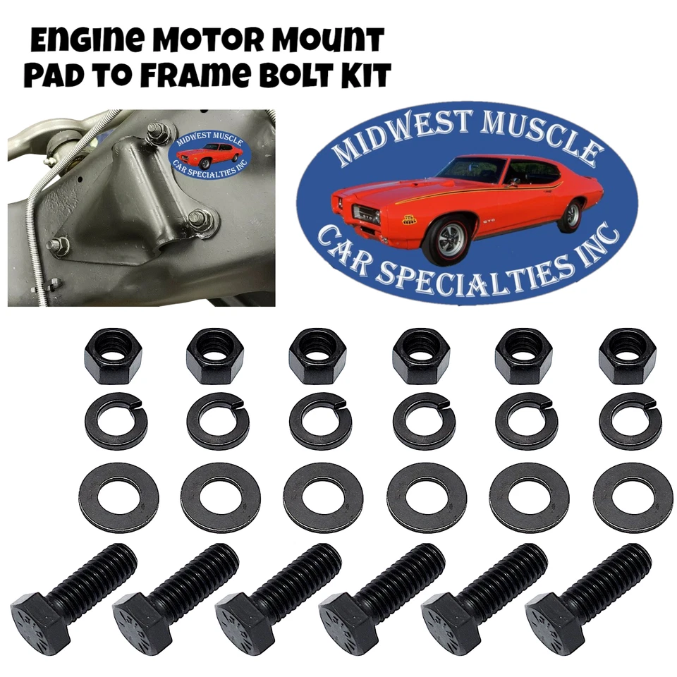 64-72 GM GMC Motor Montaje Almohadilla Para Marco Chasis Herrajes Pernos 24 un. UV Foto 1 de 4