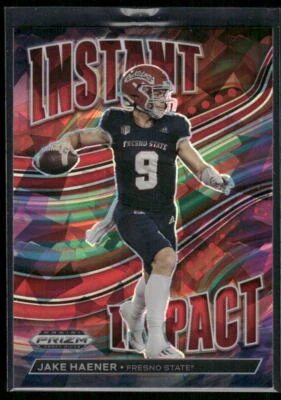 #II-7 Jake Haener 2023 Panini Prizm Draft Picks Instant Impact Red Ice - Image 1 of 2