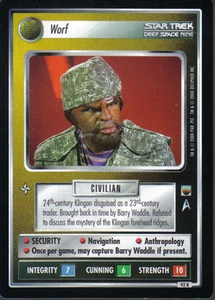 STAR TREK CCG TROUBLE WITH TRIBBLES RARE CARD WORF - Picture 1 of 1