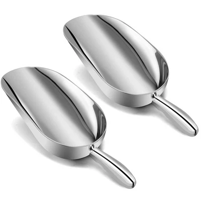 Совок для льда AS-12 Bar набор из 2 12 унций Литой алюминиевый сухой контейнер для товаров конфеты совок - Изображение 1 из 4