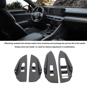˜4Pcs Window Lift Switch Panel Cover Carbon Fiber Pattern Sturdy Window Switch - Picture 1 of 22