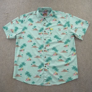 Camisa Dixxon Para Hombre Extra Grande Verde Abotonada Estampado Makena Hawaii Manga Corta - Imagen 1 de 13