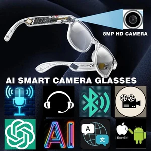 Camera glasses smart Glasses 1080P HD Camera Sunglasses Video Recorder Sports - Picture 1 of 21