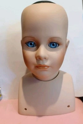 瓷娃娃头/胸部,蓝眼睛,睫毛,腮红,90 年代  — 第 1/4 张图片