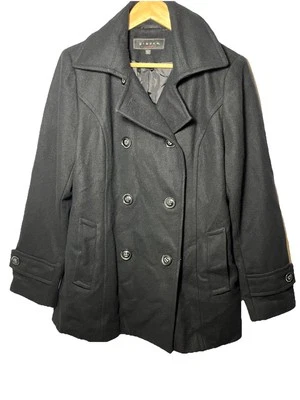 Abrigo para mujer Giacca Pea negro mezcla de lana talla grande Foto 1 de 4