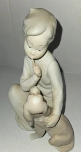 Lladro Junge mit Hund Shh ruhiger Welpe Porzellan Figur Spanien matt 4522 Rentner - Bild 1 von 7
