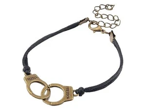 Esposas Pulsera Miniblings Pulgares Policía Cordón Metal Bronce - Imagen 1 de 4