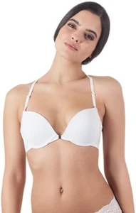 Skarlett Blue Women's 185752 Front Close Push Up Bra White Underwear Size 28DD - Picture 1 of 2