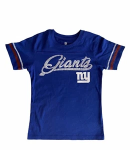 NFL New York Giants Mädchen T-Shirt Top Gr. Medium 7-8 blau Shirt *Fleck - Bild 1 von 9