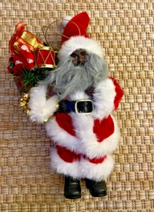 Afroamerikanischer schwarzer Weihnachtsmann Figur Weihnachten rot 10,5" groß - Bild 1 von 5
