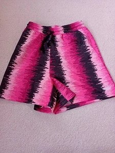 ADIDAS ORIGINALS PINK MULTI COLOUR SOCCER SHORTS MID RISE TREFOIL UK 8 NEW - Picture 1 of 6