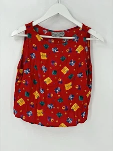 Stonebridge Vintage Blouse Womens Petite Small Red Sleeveless Floral Casual Tank - Picture 1 of 13